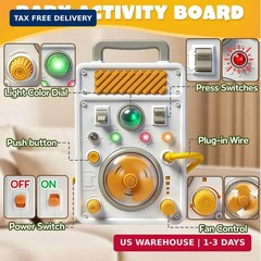 Montessori Toy Busy Board for 1 Year Old, Airplane Essential Travel Toys Roadtri
