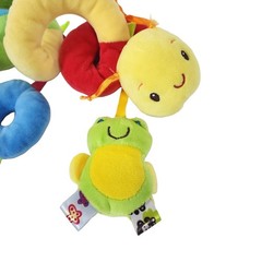 Multicolor Plush Spiral Activity Stroller Car Seat Toy Frog Ladybug Sensory Toy