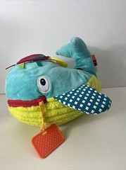 Dolce Play & Learn Whale Plush Interactive Baby Toy Textured Zipper Motor Skills
