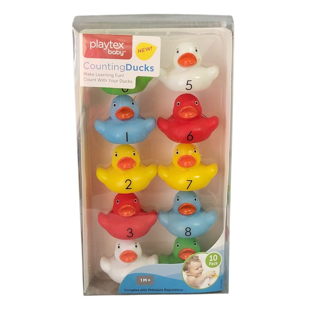 Playtex Baby Counting Ducks 10 Pack Bath Toy Learning Educational Numbers New