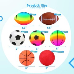 7-Piece Soft Ball Set for Toddlers & Kids – Includes 5” Playground Balls, Soc…