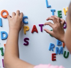 Multicolored Uppercase AlphaMagnets , Set of 42 Magnetic Letters