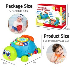 Baby Toys 6-12 Months, Musical Turtle Crawling Baby Toys for 12-18 Months, Tummy