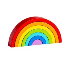 Wooden Rainbow Stacking Toy, Wood Rainbow Stacker Arch Game, Montessori Arch Br