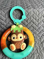 Bright Starts Shake & Glow Monkey Baby Hanging Hang Toy Lights Sound