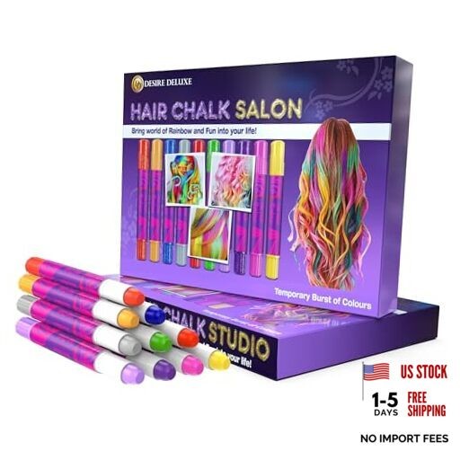 – Girls Gifts Hair Chalk 10 Temporary Non-Toxic Easy Washable Hair Dye