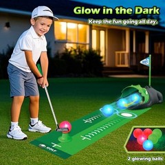 Clemas Kids Golf Set with Dinosaur Automatic Golf Returner – Green