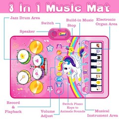 Toys for 1 Year Old Girl Gifts: Baby Music Mat Toddler Toys Age 1-2 – 3 in 1 …