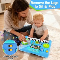 Baby DJ Table for Toddlers 1-3, Baby Musical Piano Toys 6-9-12-18 Months Toddler