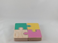Lot of 3 Lovevery Wooden Toys: Chunky Jigsaw, Sunny Day, Sort Stack Peg Puzzles