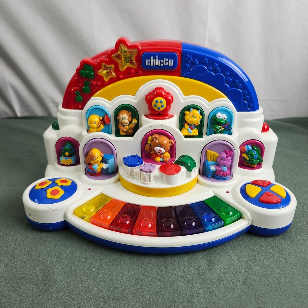 Vintage Chicco Animal Orchestra Piano Keyboard Toy Sounds And Lights Working!!!!