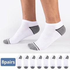 COOVAN Mens Cotton Ankle Socks 8 Pack Athletic Low Cut Socks for Men Sport Ru…