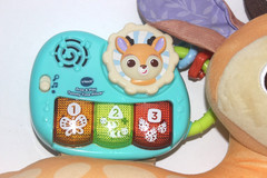 VTech Prop & Play Tummy Time Pillow Deer Plush Stuffed Animal Interactive Used