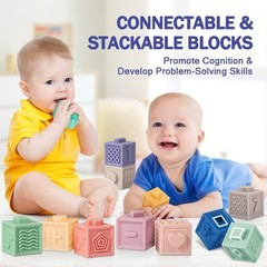 Baby Toys 6-12 , Montessori Toy for Babies 6-12 , Incl Stacking Building Bloc…