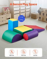 Climb Crawl Activity Play Set 5 Piece Kids Soft Foam Climbing Blocks Non-slip