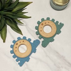 Dinosaur Teether Baby Toy, Sensory Baby Toy, Dinosaur Teething Toys