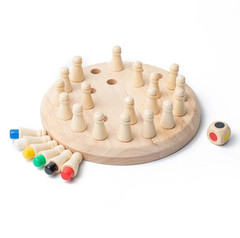 1pc Wooden Memory Match Stick Chess Montessori Puzzle Board Game for Kids&Family