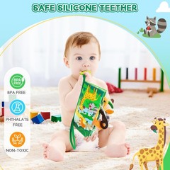BBWOO Soft Baby Book Toy – Newborn Boy Girl Shower Gift – Tummy Medium, Green