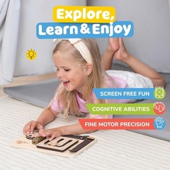 Wooden Fidget Activity Board for Toddlers 1-3 – Promotes Motor Skills & Learning