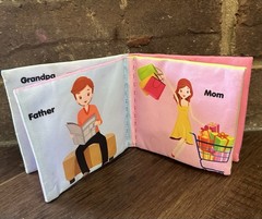 Baby Toddler Fabric Books Sensory Crinkly Family Food 2 Books