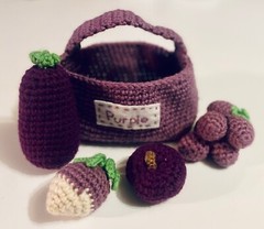 Handmade Crochet Purple Color Sorting Playset, Learning Toy, Montessori