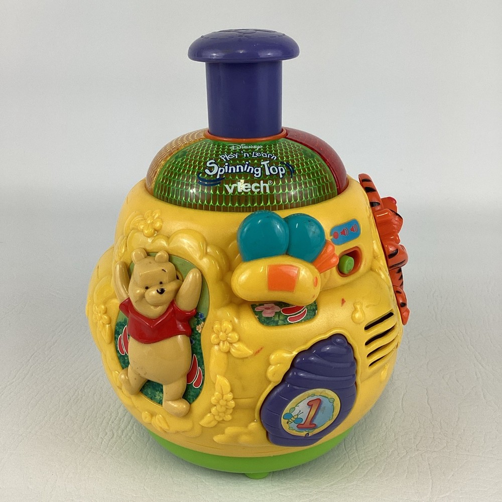 VTech Disney Winnie The Pooh Play & Learn Spinning Top Lights Music interactive