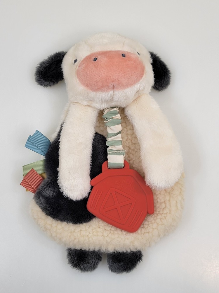 Itzy Ritzy Cow Security Blanket & Teether Baby Unisex Plush Farm Themed Toy