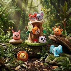 Arrowbash 13 Pcs Plush Animal Tree House Toy for Babies 6-24 Months, Hide and…