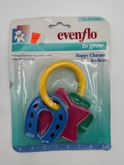 Vintage 1996 Evenflo Baby Teether Happy Charms Teethers Soother 3-18 Months