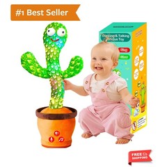 Baby Toys Interactive, Dancing Talking Cactus Toy Volume Adjustable, Singing …
