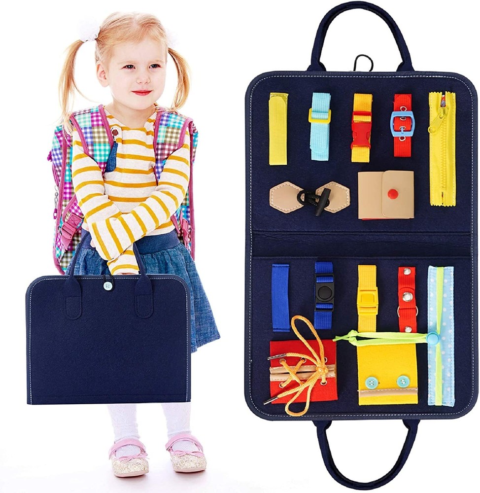 Montessori educational Skills Activity busy Board Learn to Dress for Toddlers