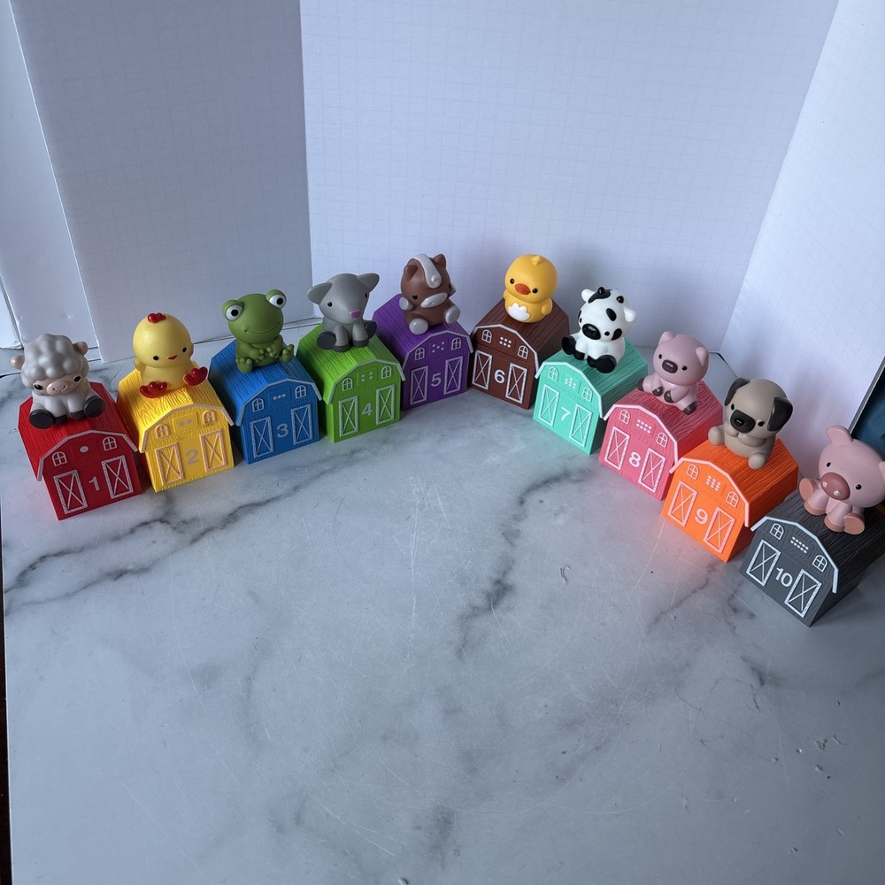 Learning Resources Colorful Counting 1-10 Barn Boxes & Animals Figures