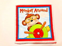 ‘Monkey Around’ Soft, Washable, Cloth Book for Baby / Toddler