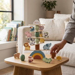 Wooden Animal Balancing Stacking Game for Kids Montessori Fine Motor Toy