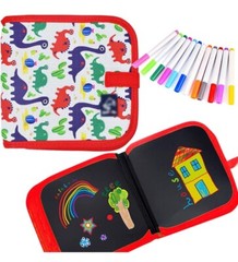 Kids Erasable Doodle Book Set, Reusable Drawing Pads, Preschool Toy (Red Dino)