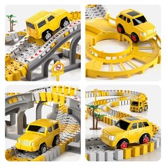 iHaHa 236 PCS Construction Toys Race Tracks for Boys Kids Toys, 6 PCS Constructi