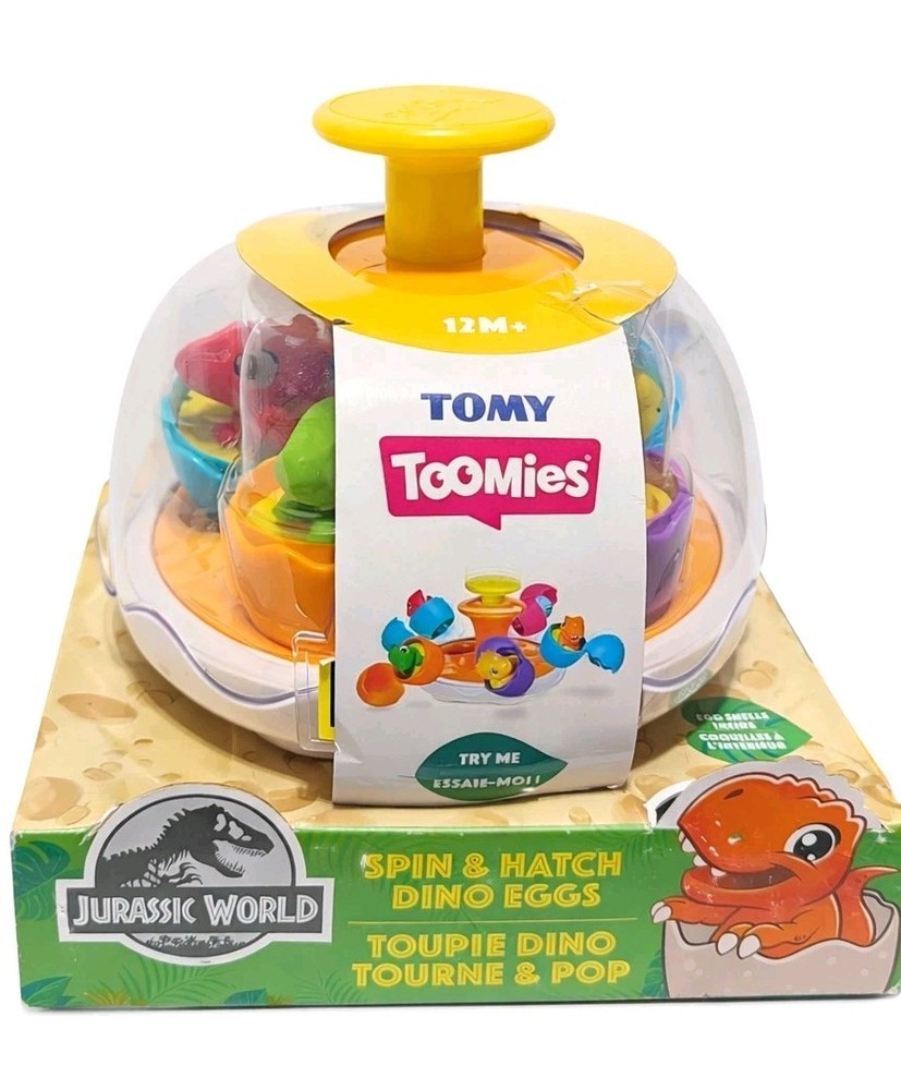 Jurassic World Tomy oomies Spin & Hatch Dino Eggs Toddler Toy Ages 12 Months+