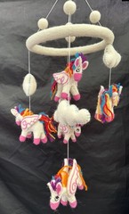 Alicorn. Baby mobile,Handmade in Nepal from felted Yak wool.