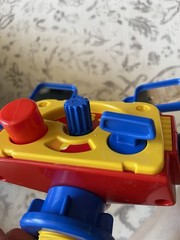 Vintage Stroller Biker Infant Series TAF Toys Handles, Horn, Motorcycle With Box