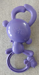 Mattel Purple Monkey and Bee 2013 Plastic Animal Hanging Clip Toy Made in Mexico