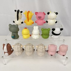 Mixed Lot of 15 Kids Finger Puppets Farm Forest Animals Plastic Toy Figures