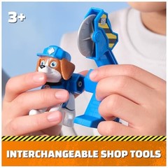 , Power Tool Pups, Rubble & Wheeler Toy Figures with 2 Construction Tools & 2