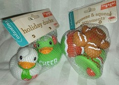 Infantino Holiday Christmas Ducks & Squeeze & Squeak Ornaments Gingerbread NEW