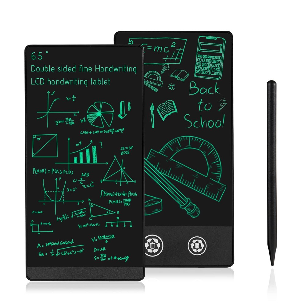 Mini LCD Writing Tablet, 6.5in Double Display Erasable Reusable Electronic Dr…