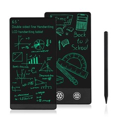 Mini LCD Writing Tablet, 6.5in Double Display Erasable Reusable Electronic Dr…