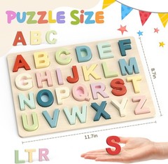 Colorful Wooden Alphabet Puzzle for Kids – Develops Motor Skills & Coordination