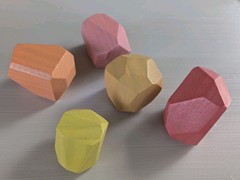 LOVEVERY Solid Wood Stacking Boulders Toy from Free Spirit Play Kit 2yrs+