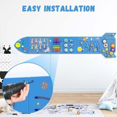 Rocket Activity Wall Busy Board Panels – Sensory Wall Panel for Kids, Montess…