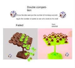 Monkey Balance Tree Toy with Music Kids Focus Training Stacking Game