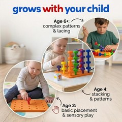Montessori Pegboard 33 Piece Set – Sensory Learning Toy